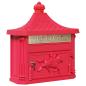 Preview: Wandmontierter Briefkasten Rot 40,5 x 16 x 45 cm Gussaluminium