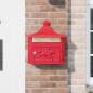 Preview: Wandmontierter Briefkasten Rot 40,5 x 16 x 45 cm Gussaluminium