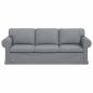 Preview: Sofa Hellgrau 215 x 82 x 80 cm Stoff