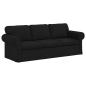 Preview: Sofa Schwarz 215 x 82 x 80 cm Stoff