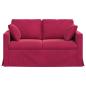 Preview: Sofa Weinrot 138 x 78 x 80 cm Samt