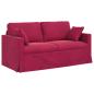 Preview: Sofa Weinrot 158 x 78 x 80 cm Samt
