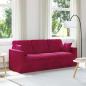 Preview: ARDEBO.de - Sofa Weinrot 198 x 78 x 80 cm Samt