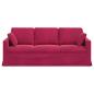 Preview: Sofa Weinrot 198 x 78 x 80 cm Samt