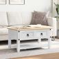 Preview: ARDEBO.de - Couchtisch Weiß 85 x 50 x 45 cm Massives Kiefernholz