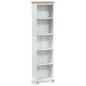 Preview: Bücherregal 46 x 20 x 170 cm Massives Kiefernholz Weiß
