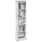 Preview: Bücherregal 46 x 20 x 170 cm Massives Kiefernholz Weiß