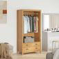 Preview: ARDEBO.de - Kleiderschrank mit Schubladen HILL Honigbraun 84 x 50 x 170 cm