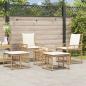 Preview: Gartenmöbel Set 5 stk. Natürlich und Cremweiß