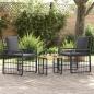 Preview: Gartenmöbel Set 3 Stk. Schwarz und Dunkelgrau