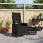 Preview: Liegestuhl mit Teeteller Schwarz Poly-Rattan