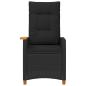 Preview: Liegestuhl mit Teeteller Schwarz Poly-Rattan