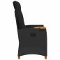 Preview: Liegestuhl mit Teeteller Schwarz Poly-Rattan