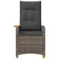 Preview: Liegestuhl mit Teeteller Grau und Dunkelgrau Poly-Rattan