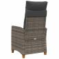 Preview: Liegestuhl mit Teeteller Grau und Dunkelgrau Poly-Rattan