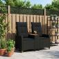 Preview: ARDEBO.de - Liegebank mit Tisch 2 -Seater 126 x 65 x 112 cm Poly-Rattan