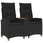 Preview: Liegebank mit Tisch 2 -Seater 126 x 65 x 112 cm Poly-Rattan