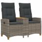 Preview: Liegebank mit Tisch 2 -Seater 126 x 65 x 112 cm Poly-Rattan