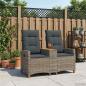 Preview: Liegebank mit Tisch 2 -Seater 126 x 65 x 112 cm Poly-Rattan
