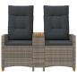 Preview: Liegebank mit Tisch 2 -Seater 126 x 65 x 112 cm Poly-Rattan