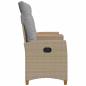 Preview: Liegebank mit Tisch 2 -Seater 126 x 65 x 112 cm Poly-Rattan