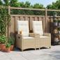 Preview: ARDEBO.de - Liegebank mit Tisch 2 -Seater 126 x 65 x 112 cm Poly-Rattan