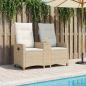Preview: Liegebank mit Tisch 2 -Seater 126 x 65 x 112 cm Poly-Rattan