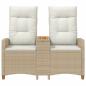 Preview: Liegebank mit Tisch 2 -Seater 126 x 65 x 112 cm Poly-Rattan