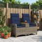 Preview: Liegebank mit Tisch 2 -Seater 126 x 65 x 112 cm Poly-Rattan