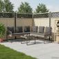 Preview: Gartensofa-set 2 stk. Grau Poly Rattan Stahl
