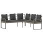Preview: Gartensofa-set 2 stk. Grau Poly Rattan Stahl