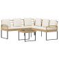 Preview: Gartensofa-set 2 stk. Natur Poly Rattan Stahl
