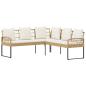 Preview: Gartensofa-set 2 stk. Natur Poly Rattan Stahl