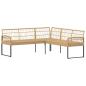 Preview: Gartensofa-set 2 stk. Natur Poly Rattan Stahl