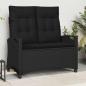Preview: ARDEBO.de - Gartenbank Schwarz 105 x 60 x 112 cm Stahl und Polyester