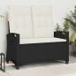 Preview: ARDEBO.de - Gartenbank mit Kissen Schwarz und Creme 105 x 60 x 112 cm