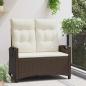 Preview: Gartenbank mit Kissen Braun und Creme 105 x 60 x 112 cm