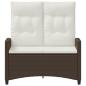 Preview: Gartenbank mit Kissen Braun und Creme 105 x 60 x 112 cm