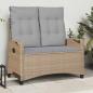 Preview: ARDEBO.de - Gartenbank mit Kissen Beige und Hellgrau 105 x 60 x 112 cm