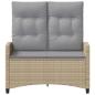 Preview: Gartenbank mit Kissen Beige und Hellgrau 105 x 60 x 112 cm