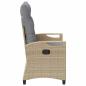 Preview: Gartenbank mit Kissen Beige und Hellgrau 105 x 60 x 112 cm