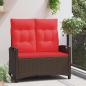 Preview: Gartenbank Braun und Rot 105 x 60 x 112 cm Stahl und Polyester