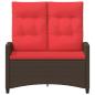 Preview: Gartenbank Braun und Rot 105 x 60 x 112 cm Stahl und Polyester
