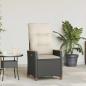 Preview: ARDEBO.de - Verstellbarer Gartenstuhl Schwarz und Creme 64 x 57,5 x 112 cm