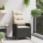 Preview: Verstellbarer Gartenstuhl Schwarz und Creme 64 x 57,5 x 112 cm