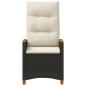 Preview: Verstellbarer Gartenstuhl Schwarz und Creme 64 x 57,5 x 112 cm