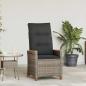 Preview: ARDEBO.de - Verstellbarer Gartenstuhl Grau und Dunkelgrau Poly-Rattan