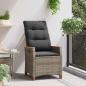 Preview: Verstellbarer Gartenstuhl Grau und Dunkelgrau Poly-Rattan