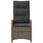 Preview: Verstellbarer Gartenstuhl Grau und Dunkelgrau Poly-Rattan