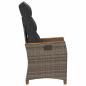 Preview: Verstellbarer Gartenstuhl Grau und Dunkelgrau Poly-Rattan